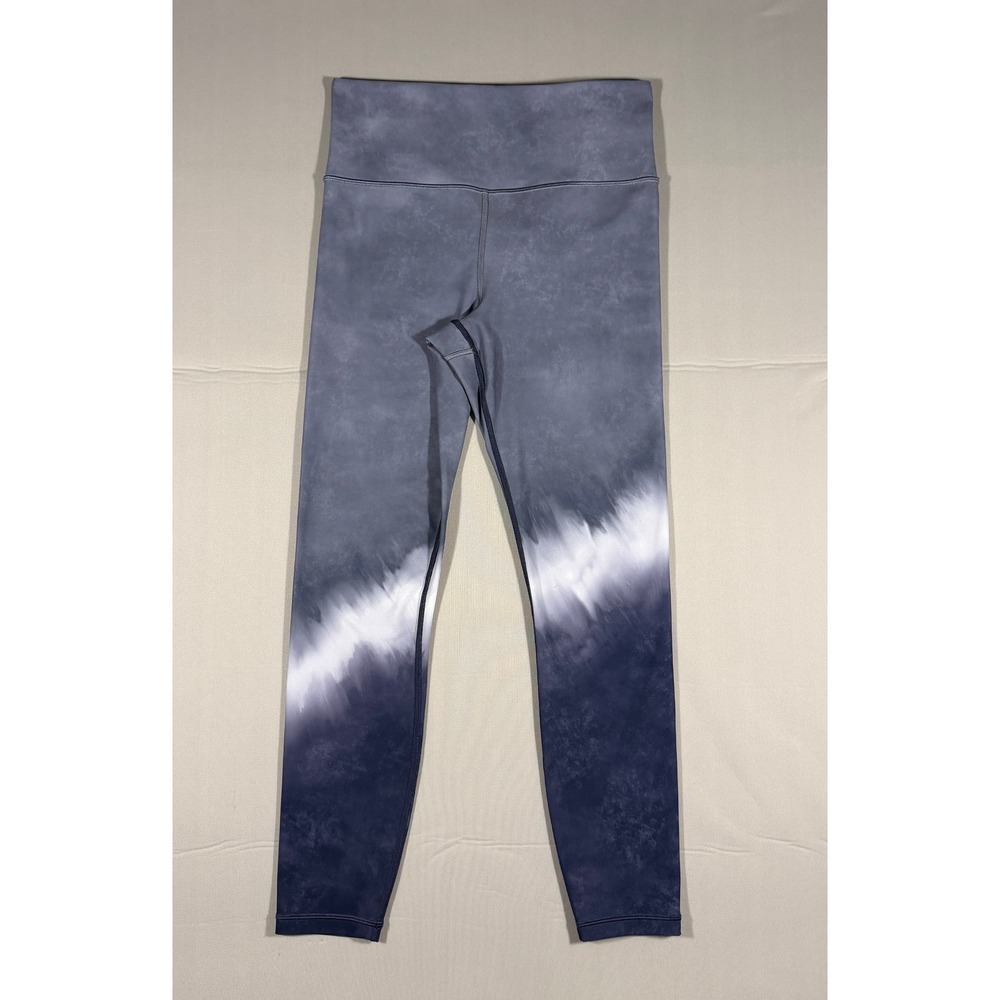 Athleta Elation High Rise Tight Leggings Shibori Tie Dye Grey Navy 25 Inseam